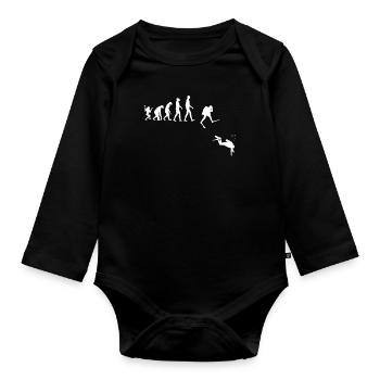 Evolution of Man Scuba Diving - Organic Longsleeve Baby Bodysuit - black - Front