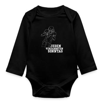 Football Every Damn Sunday - Organic Longsleeve Baby Bodysuit - black - Front