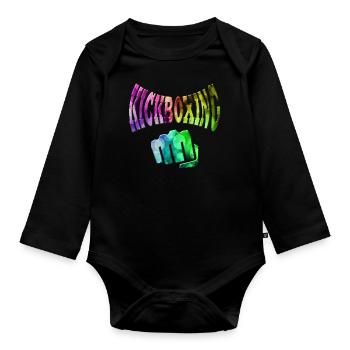Kickboxing - Organic Longsleeve Baby Bodysuit - black - Front