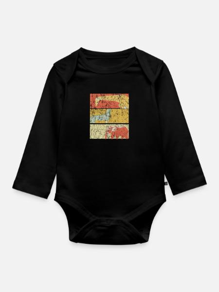 Safari - Baby Bio-Langarm-Body - Schwarz