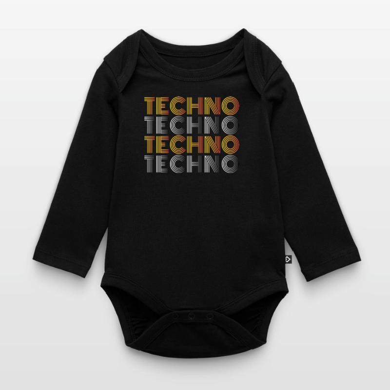 Techno Techno Techno Techno Techno chemise minimale Body Bébé bio manches longues