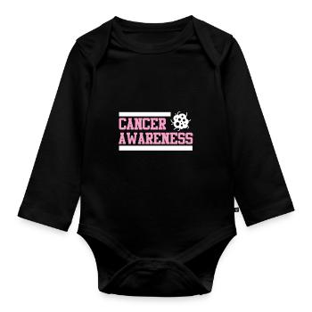 Cancer Cancer awareness - Organic Longsleeve Baby Bodysuit - black - Front