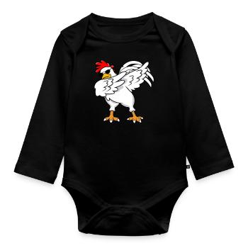 Huhn tupfen - Baby Bio-Langarm-Body - Schwarz - Vorne