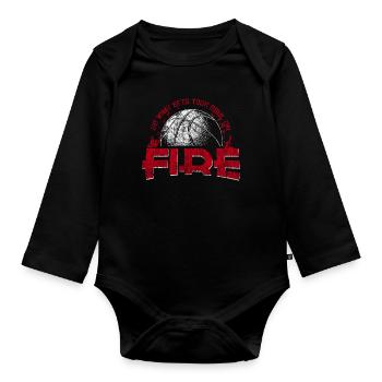 Basketball saying - Organic Longsleeve Baby Bodysuit - black - Front