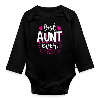 Tante Tante B.A.E. Meilleur cadeau d’anniversaire de tante de tous les temps - Body Bébé bio manches longues - noir - Devant