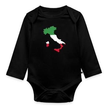 Italie - Body Bébé bio manches longues - noir - Devant