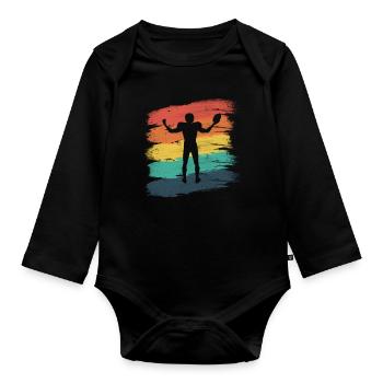 Touchdown Football Rugby used - Baby Bio-Langarm-Body - Schwarz - Vorne