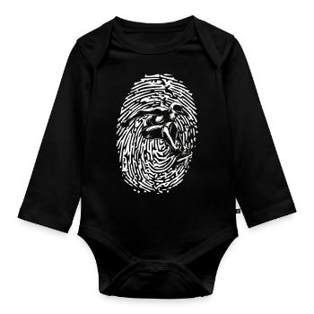 Fingerabdruck Skater Sk8 - Baby Bio-Langarm-Body - Schwarz - Vorne