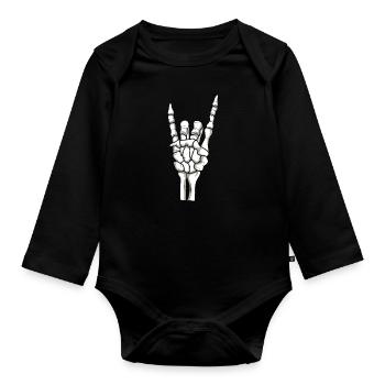 Skeleton Hand - Organic Longsleeve Baby Bodysuit - black - Front