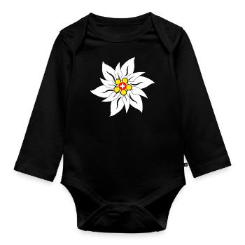 Edelweiss - Body Bébé bio manches longues - noir - Devant