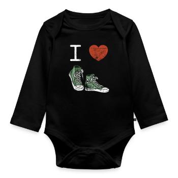 I Love Chaussures - Body Bébé bio manches longues - noir - Devant