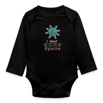 astronaut - Organic Longsleeve Baby Bodysuit - black - Front
