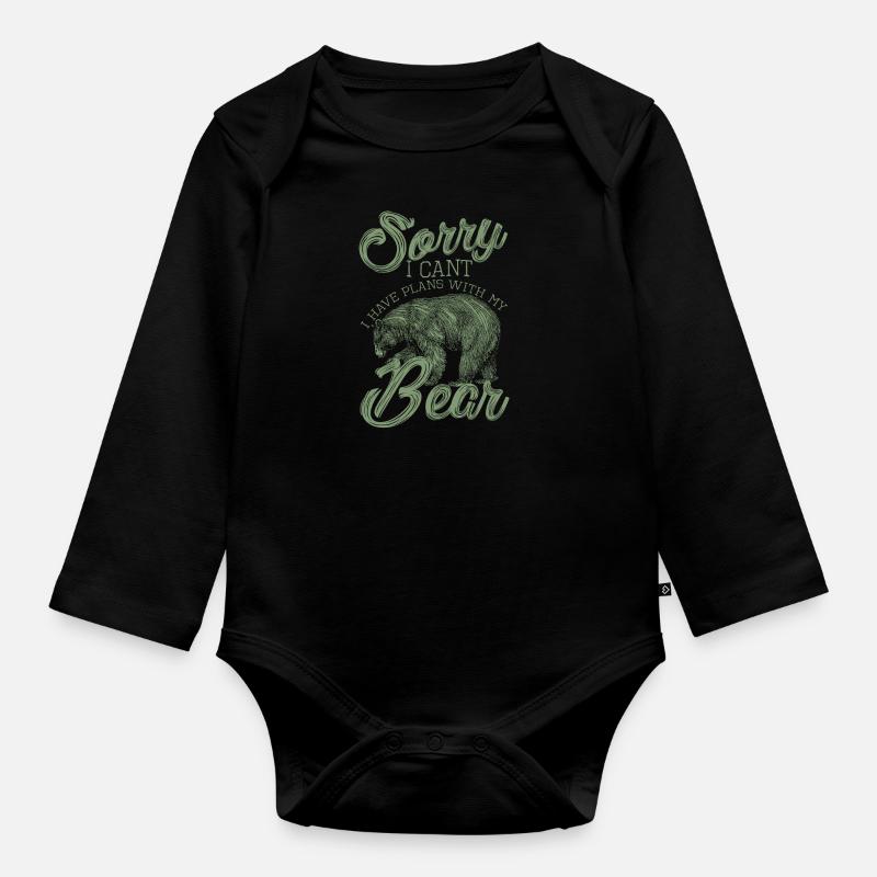 Ours - Body Bébé bio manches longues - noir