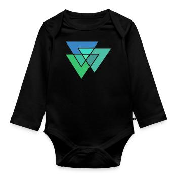 Muster - Baby Bio-Langarm-Body - Schwarz - Vorne