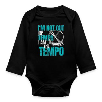 Drums - Organic Longsleeve Baby Bodysuit - black - Front