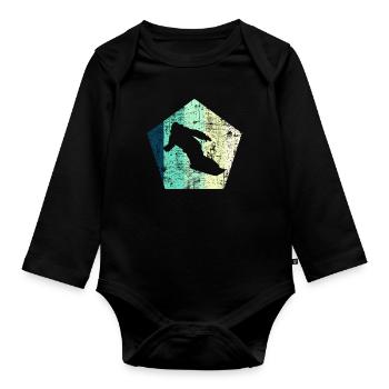 Snowboarding - Baby Bio-Langarm-Body - Schwarz - Vorne