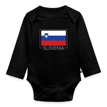 Slowenien - Baby Bio-Langarm-Body - Schwarz - Vorne