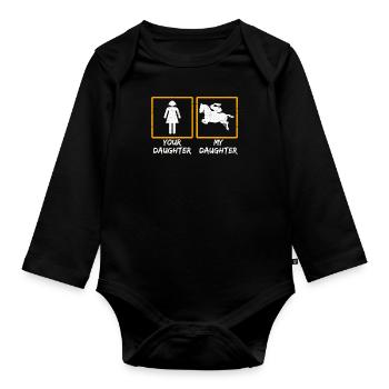 Deine Tochter, meine Tochter - Baby Bio-Langarm-Body - Schwarz - Vorne