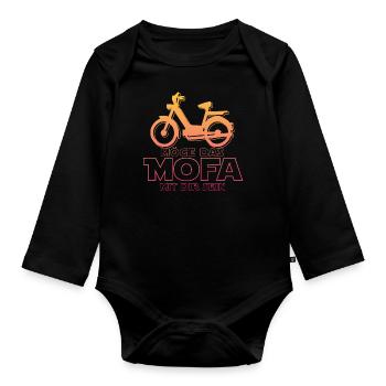 Moped - Organic Longsleeve Baby Bodysuit - black - Front