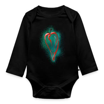 Küche Mexiko / Chilly - Baby Bio-Langarm-Body - Schwarz - Vorne