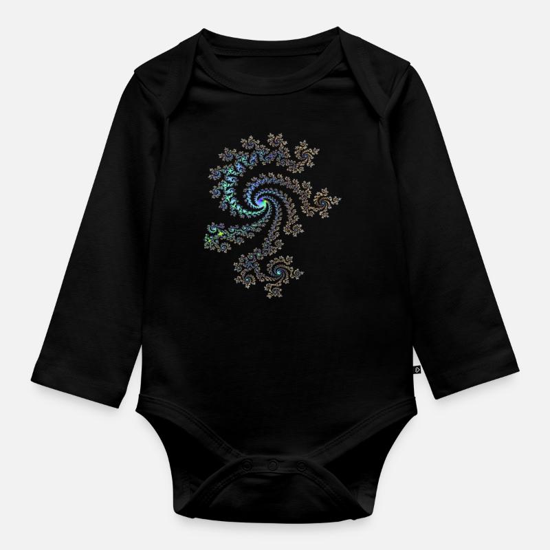 Fractale - Body Bébé bio manches longues - noir