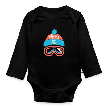 Ski Ski Ski Ski Ski Ski - Body Bébé bio manches longues - noir - Devant
