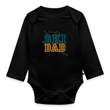 Ski Ski Ski Ski Ski Ski - Body Bébé bio manches longues - noir - Devant