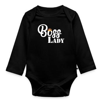 Patronne - Body Bébé bio manches longues - noir - Devant