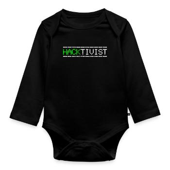 Hacktiviste hacker - Body Bébé bio manches longues - noir - Devant