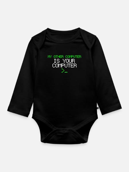 Hacker - Baby Bio-Langarm-Body - Schwarz