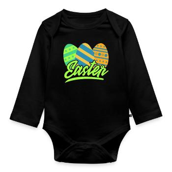 Ostern - Baby Bio-Langarm-Body - Schwarz - Vorne