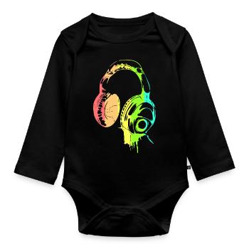 Love Music - Baby Bio-Langarm-Body - Schwarz - Vorne