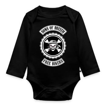 breizh bikers 03 - Body Bébé bio manches longues - noir - Devant
