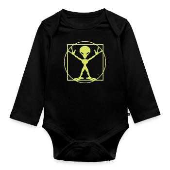 Motif exotique de peinture de chemise! Excellente idée pour les nerds! - Body Bébé bio manches longues - noir - Devant