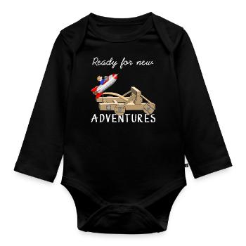 Adventure - Adventure - Organic Longsleeve Baby Bodysuit - black - Front