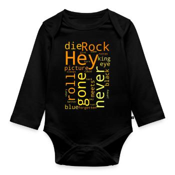 Hey Hey My My - Baby Bio-Langarm-Body - Schwarz - Vorne
