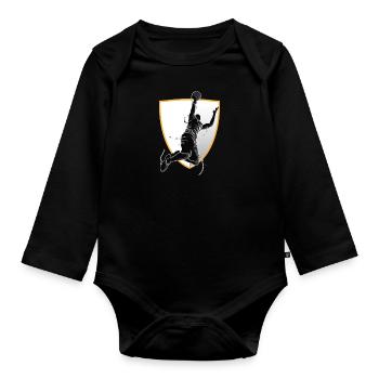 Basketball basket Basketballer gift - Organic Longsleeve Baby Bodysuit - black - Front