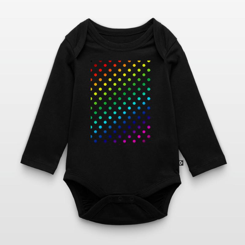Colorful Dot Pattern Pattern Organic Longsleeve Baby Bodysuit