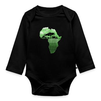 Afrique - Body Bébé bio manches longues - noir - Devant