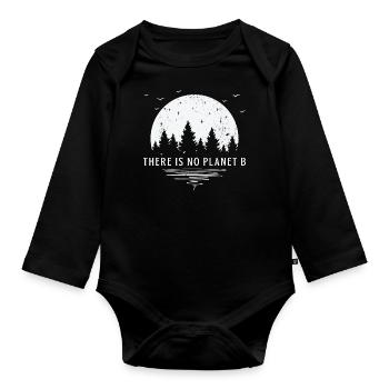 There Is No Planet B T-Shirt Earth Day 2019 Shirt - Baby Bio-Langarm-Body - Schwarz - Vorne