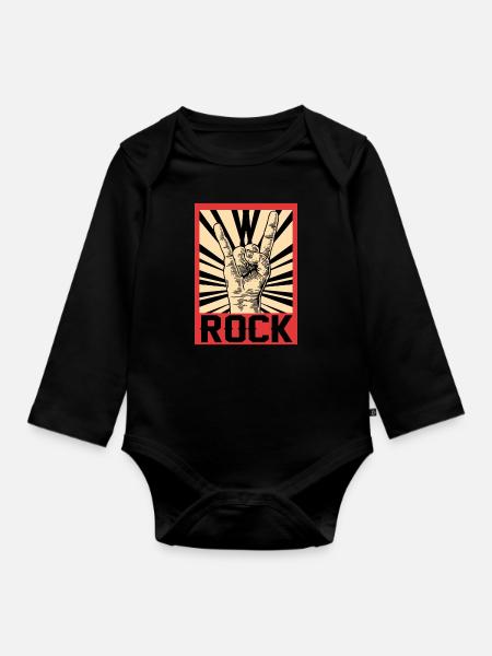 Rock - Baby Bio-Langarm-Body - Schwarz