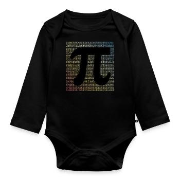Pi Day Shirt Math Geek Gift - Organic Longsleeve Baby Bodysuit - black - Front