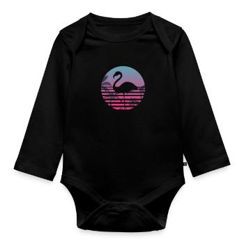 Flamingo - Body Bébé bio manches longues - noir - Devant