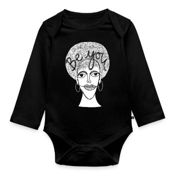 be you streetstyle fashion - Baby Bio-Langarm-Body - Schwarz - Vorne