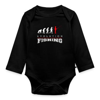 Evolution Fishing Angler Angeln - Baby Bio-Langarm-Body - Schwarz - Vorne