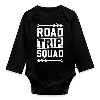 Road Trip Squad - Camping Adventure Camp Holidays - Organic Longsleeve Baby Bodysuit - black - Front