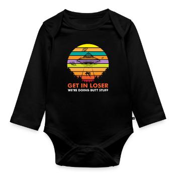 Ufo Alien Aliens Alien Planet Gift - Organic Longsleeve Baby Bodysuit - black - Front