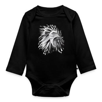 Lionne lionne - Body Bébé bio manches longues - noir - Devant