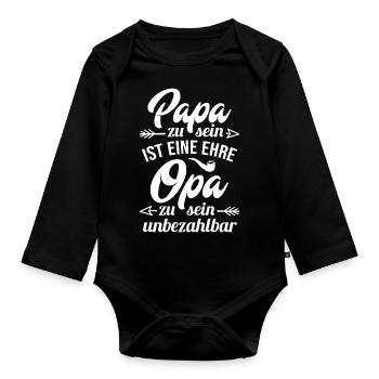 Être un père est un honneur d'être une princesse inestimable - Body Bébé bio manches longues - noir - Devant