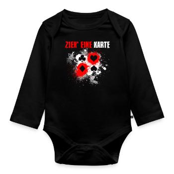 Magic Card Deck Wizard - Organic Longsleeve Baby Bodysuit - black - Front
